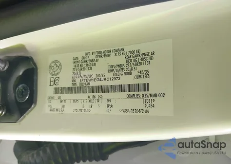 2018 Ford F-150 Lariat from USA, damaged, VIN 1FTEW1EG4JKC12972